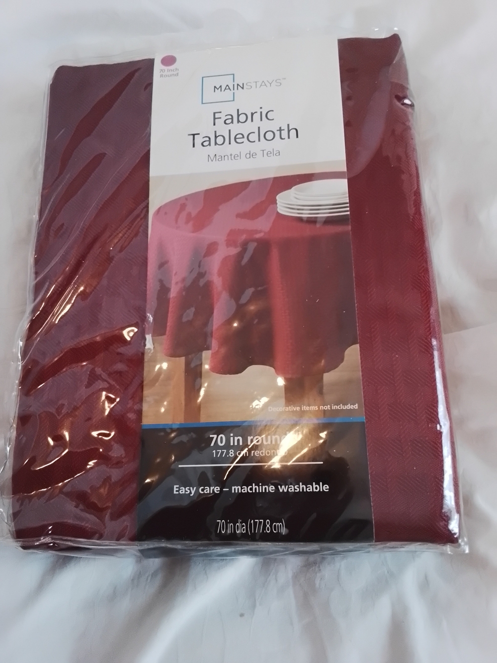 Mainstays Wine Red Round Tablecloth